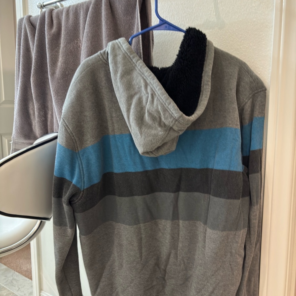 Zoo York Gray and Blue Zip-Up Sweater - Picture 3 of 3